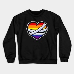 Mending Heart with Pride Flag Colours - Healing - LGBTQ+ - Mending Heart Crewneck Sweatshirt